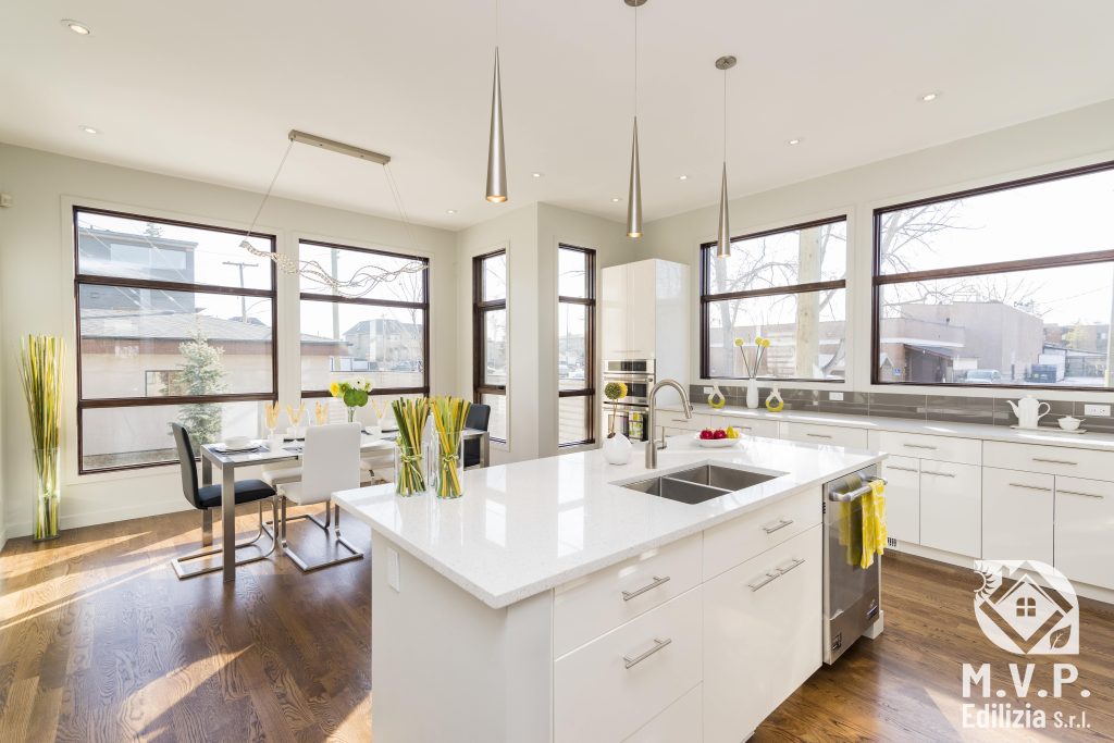 interior shot modern house kitchen with large windows copia min